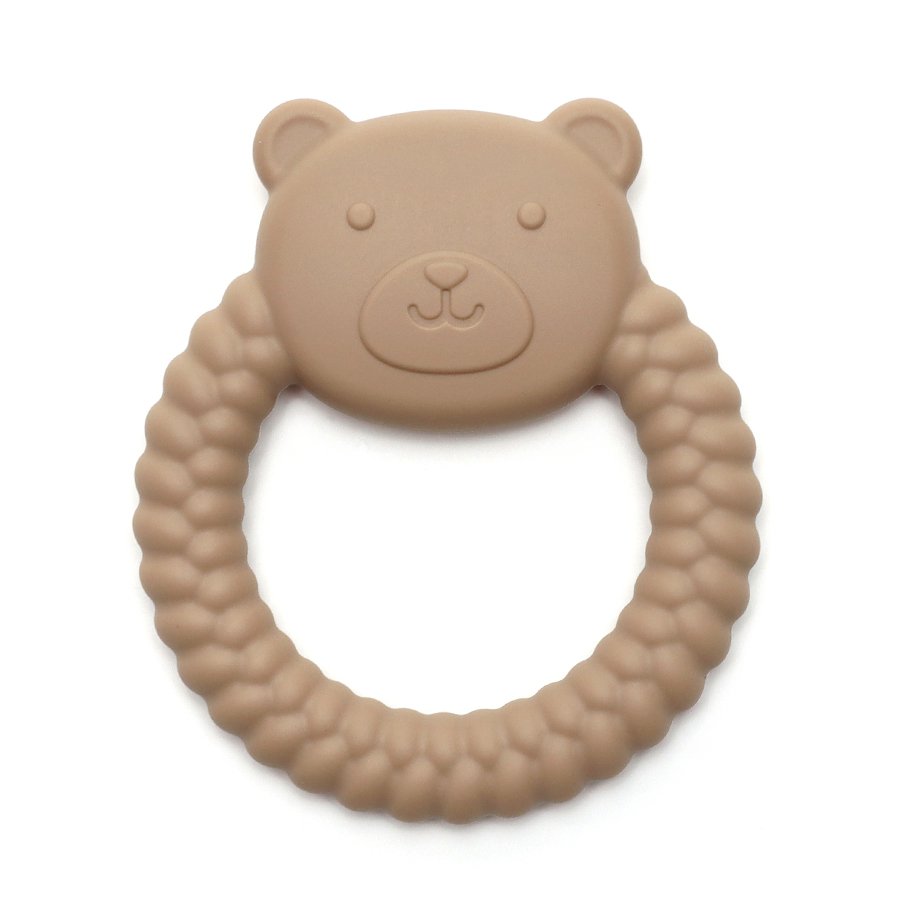 Silicone bijtring - Bear - Khaki
