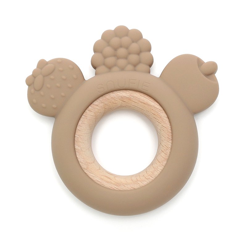 Fruit Wood & Silicone Teether - Beige