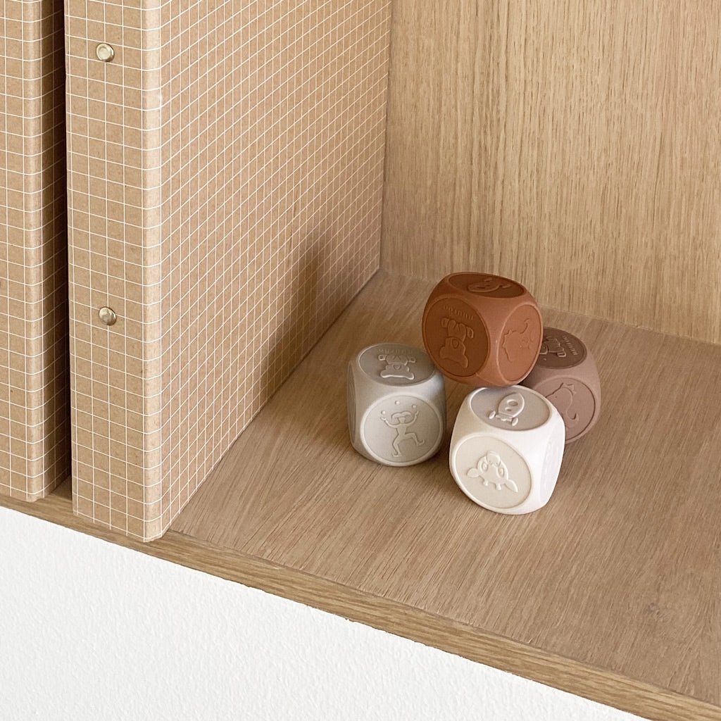 Silicone dobbelstenen - 4 pack - Brown color mix