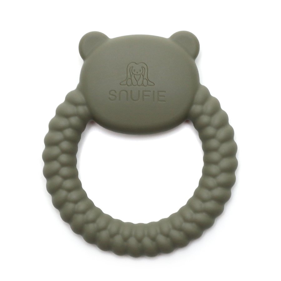 Silicone bijtring - Bear - Sage green