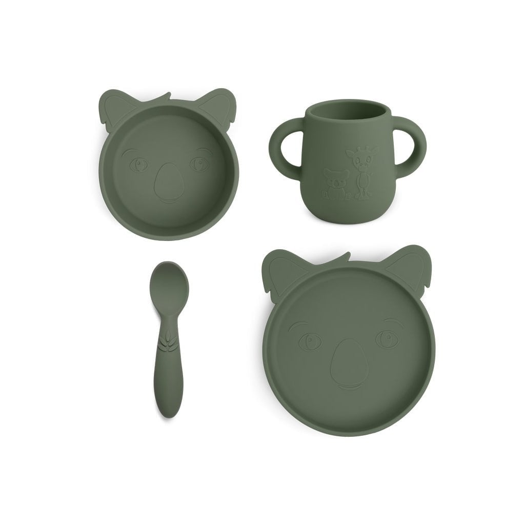 Siliconen dinner set 4-pack - Green