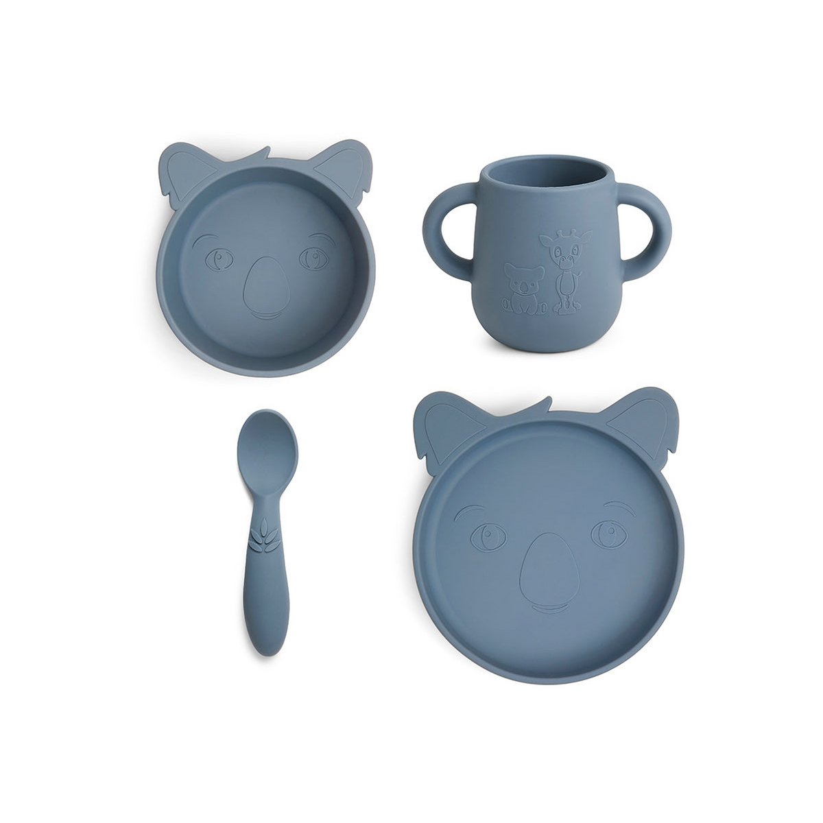 Silicone dinner set 4-pack - Blue