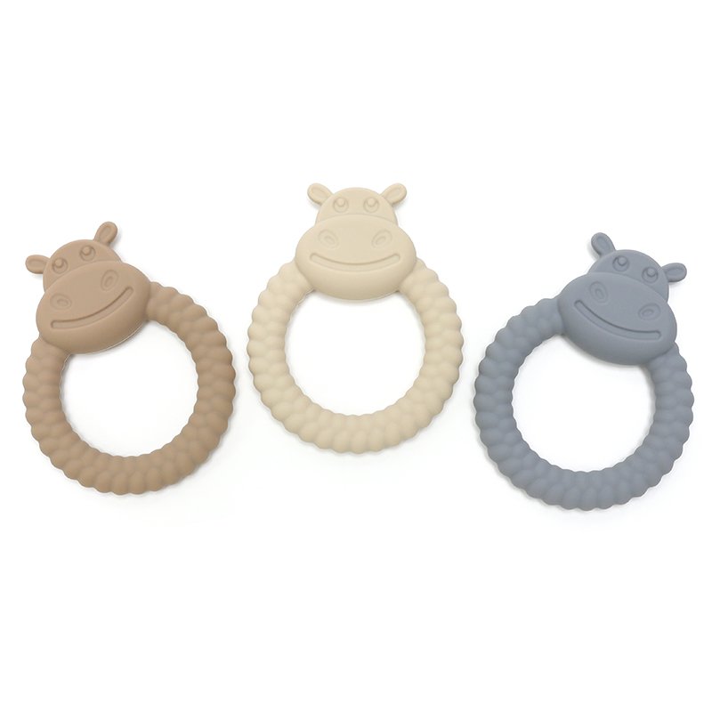 Silicone bijtring - Hippo - Khaki