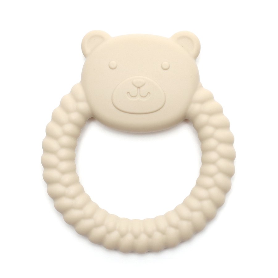 Silicone bijtring - Bear - Sand