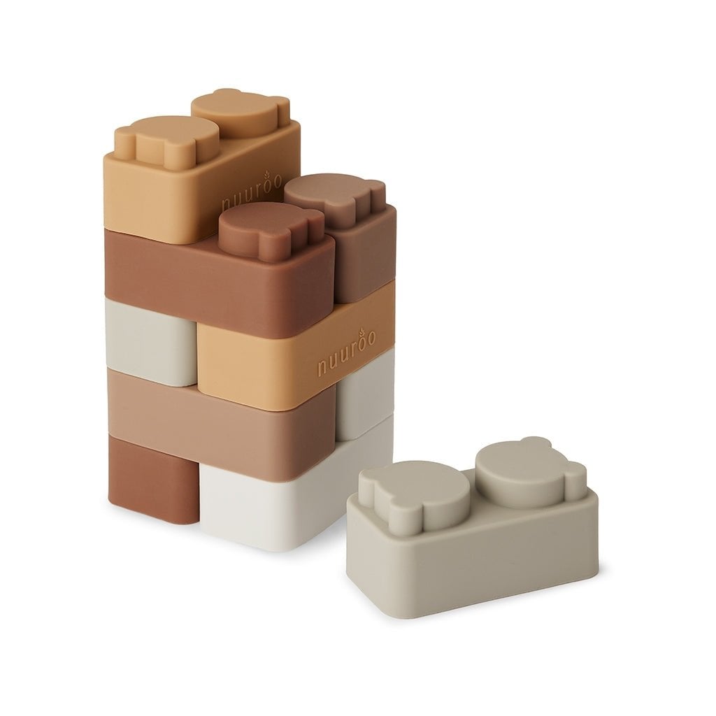 Silicone bouwblokken - Brown color mix