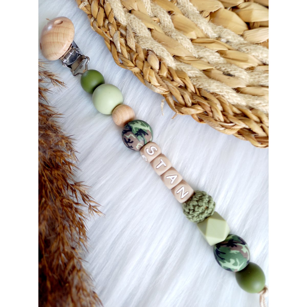 Speenkoord - Light & dark green