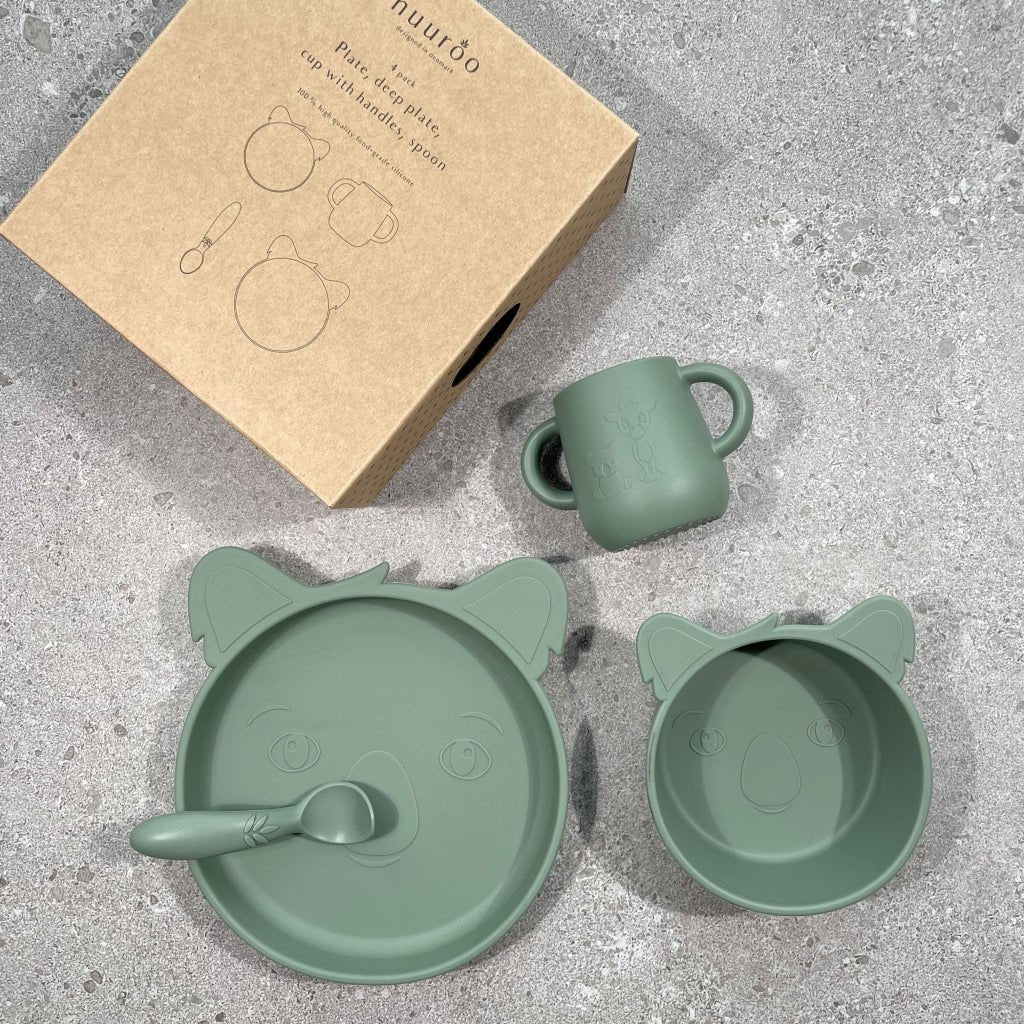 Siliconen dinner set 4-pack - Green