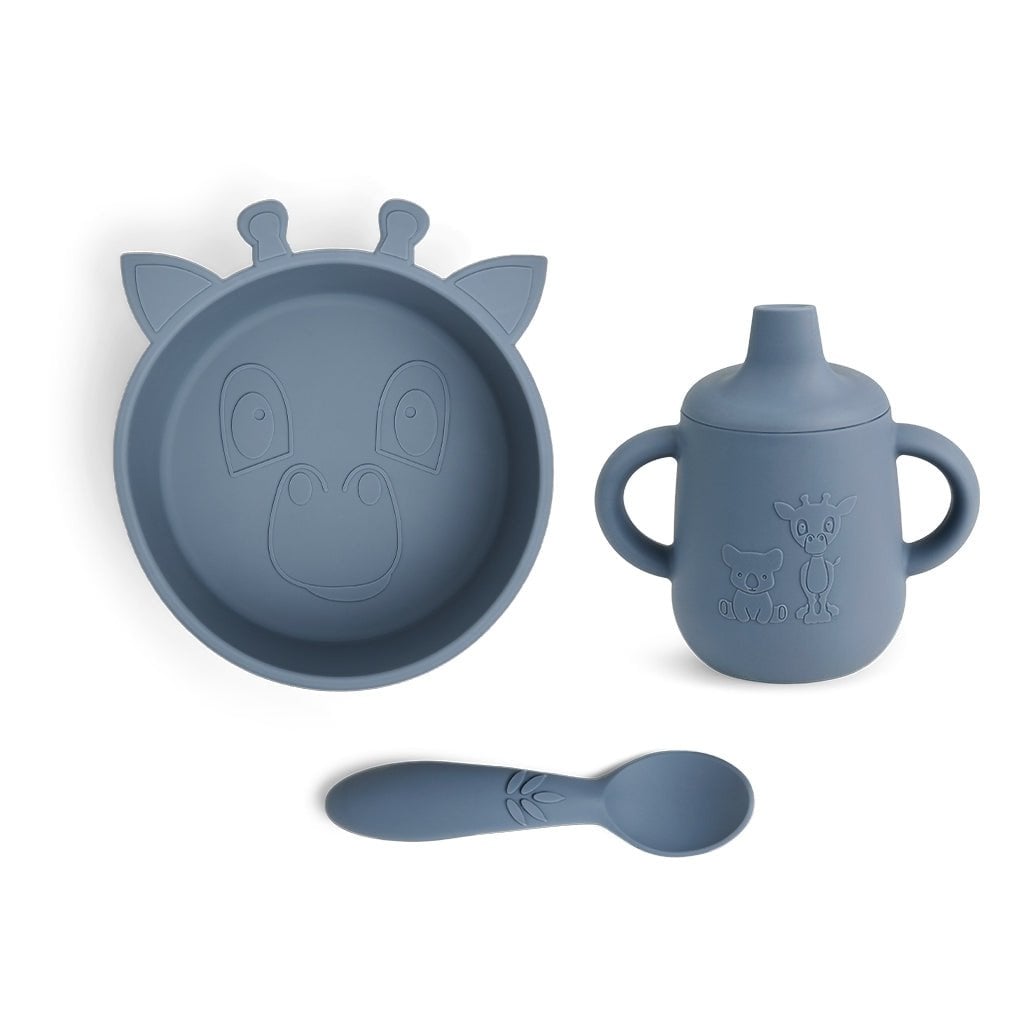 Silicone dinner set 3-pack - Blue