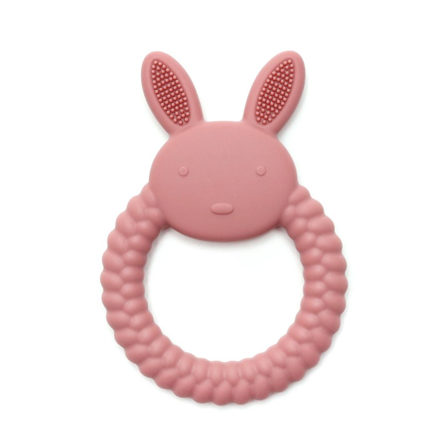 Silicone bijtring - Bunny - Rose