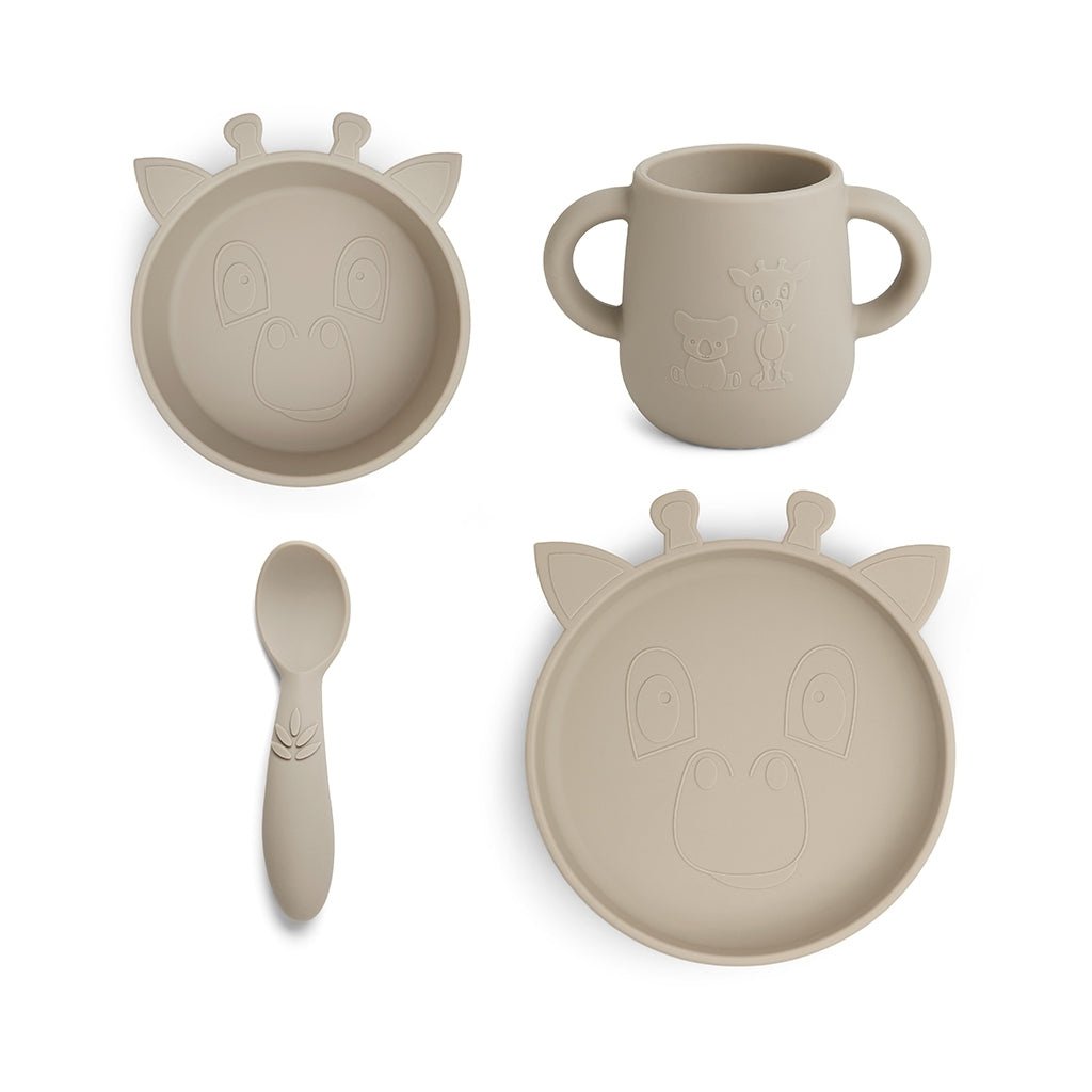 Silicone dinner set 4-pack - Cobblestone