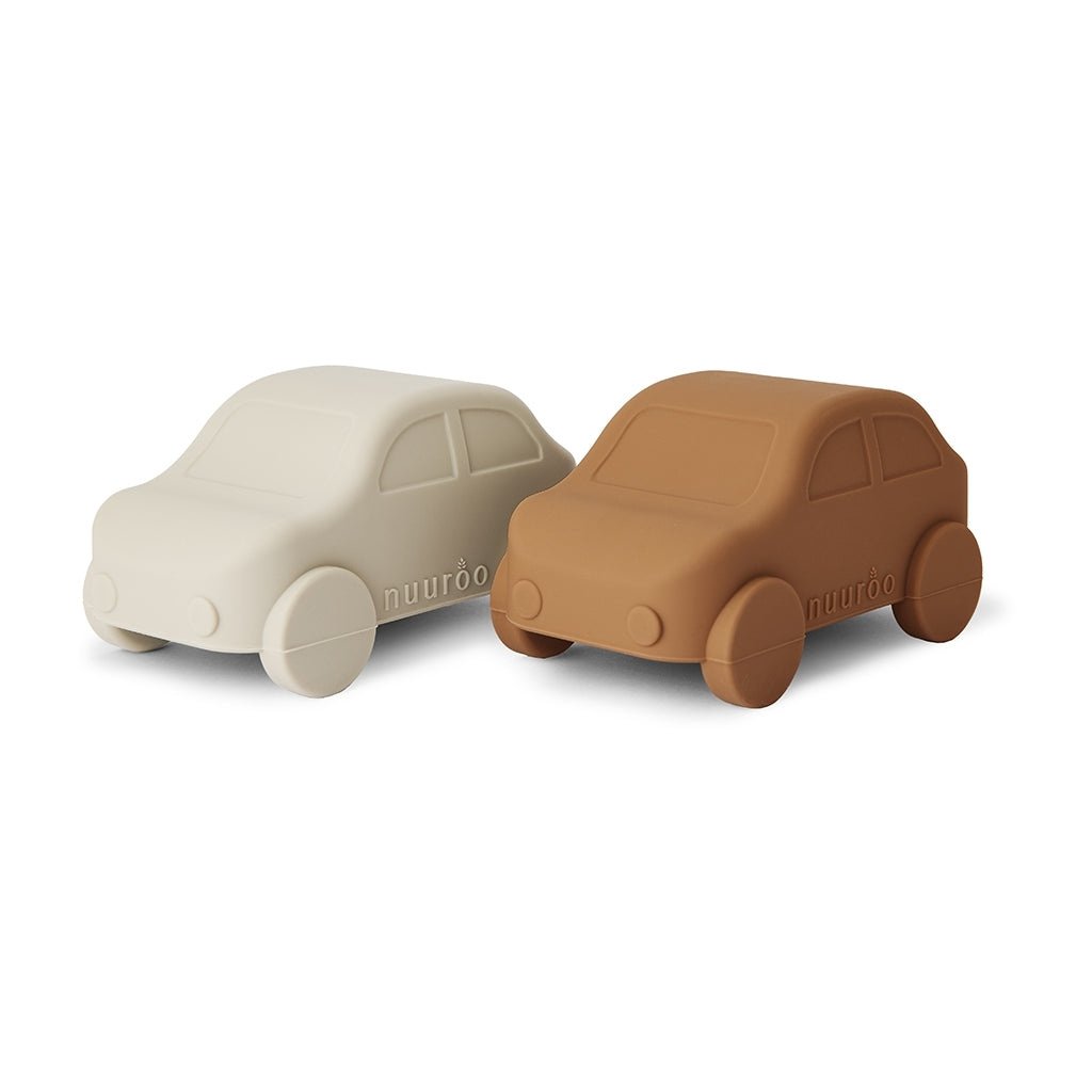Silicone speelauto's - 2 stuks - Caramel