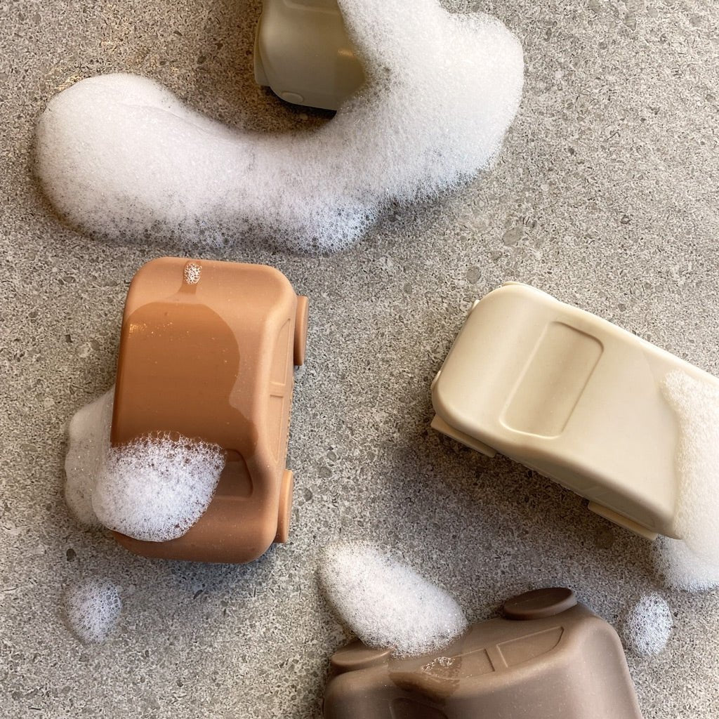 Silicone speelauto's - 2 stuks - Caramel